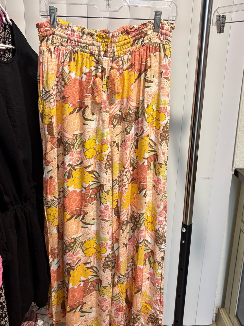 Roxy Floral Wide-Leg Jumpsuit - Yellow, Pink & Tan